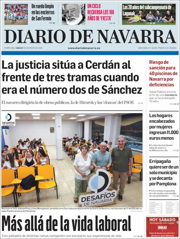 Portada de Diario de Navarra (Espa&ntilde;a)