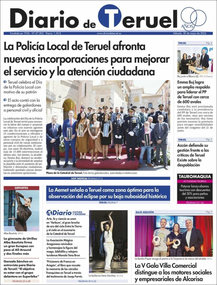 Portada de Diario de Teruel (Espa&ntilde;a)