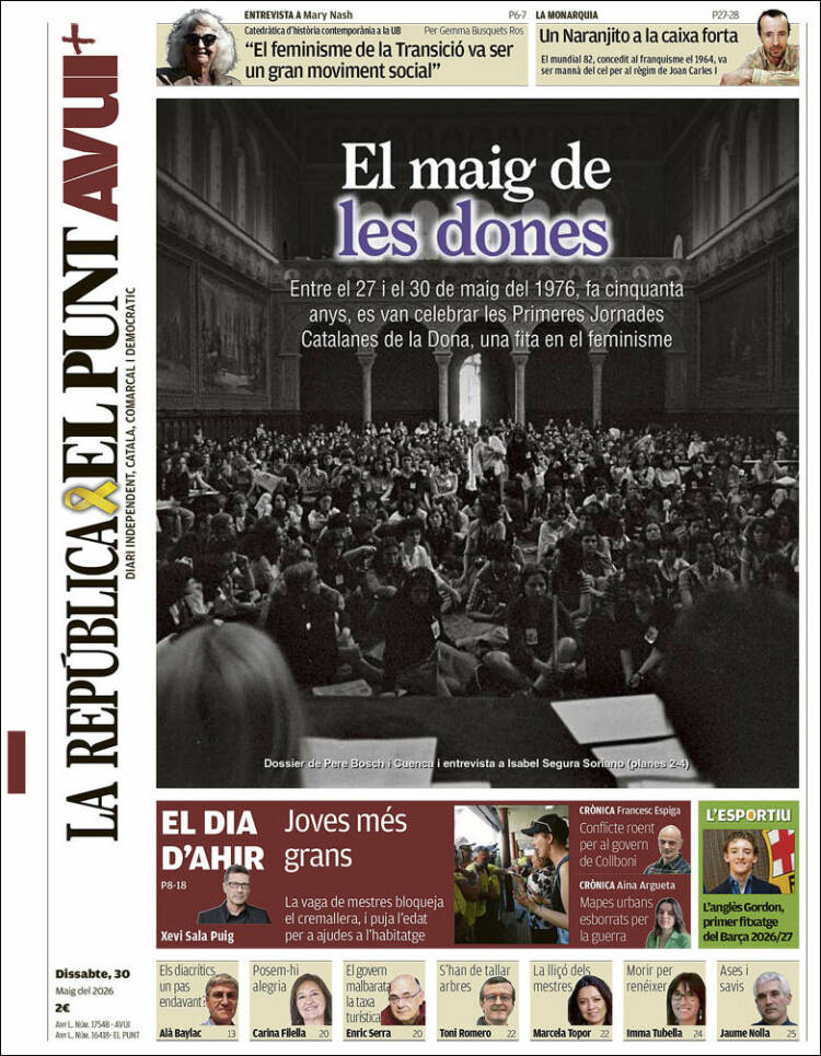 Portada de El Punt Avui (Espa&ntilde;a)