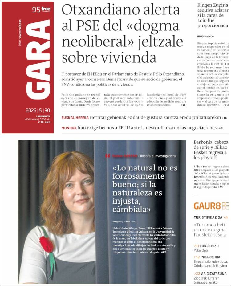 Portada de Gara (Espa&ntilde;a)