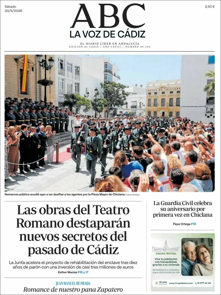 Portada de La Voz de Cádiz (Espa&ntilde;a)