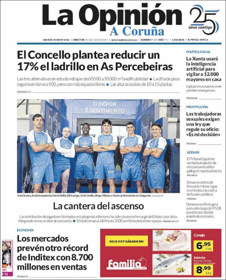 Portada de La Opinión de A Coruña (Espa&ntilde;a)