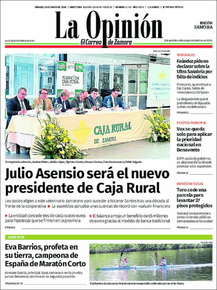 Portada de La Opinión - El Correo de Zamora (Espa&ntilde;a)