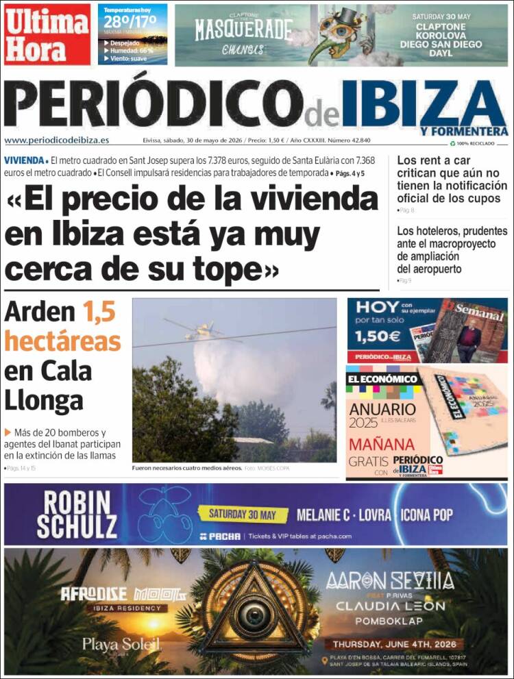 Portada de Periódico de Ibiza (Espa&ntilde;a)