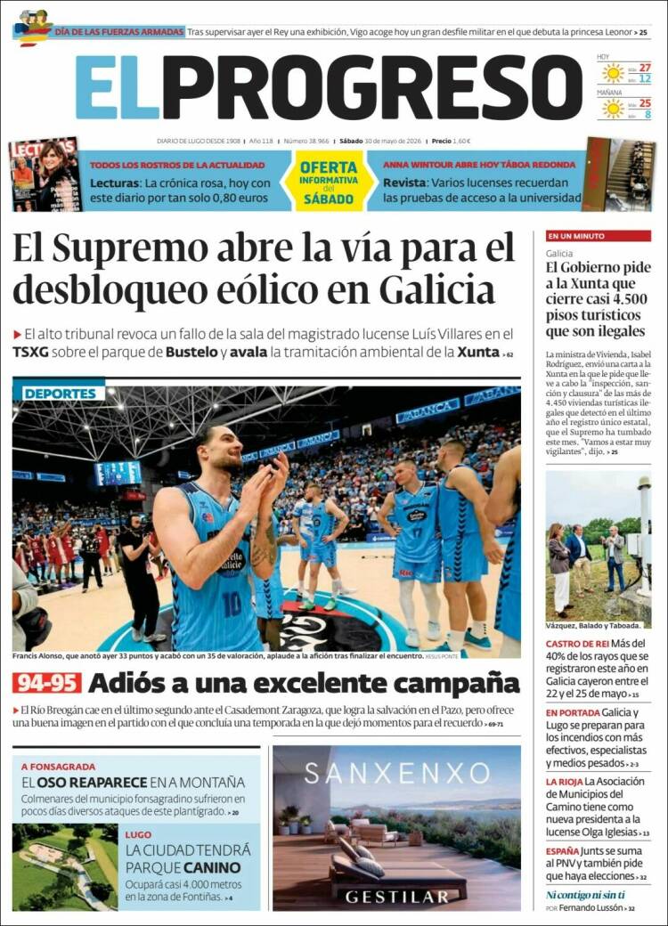 Portada de El Progreso (Espa&ntilde;a)