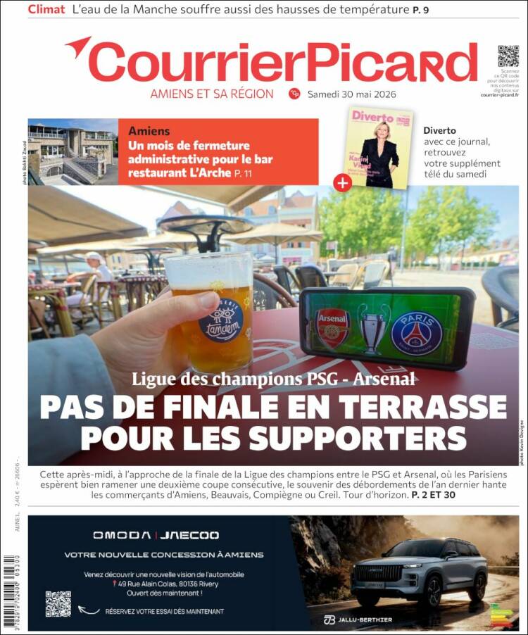 Portada de Courrier Picard (Francia)