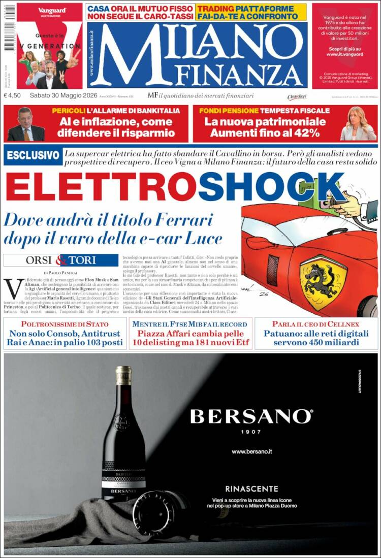 Portada de Milano Finanza (Italia)