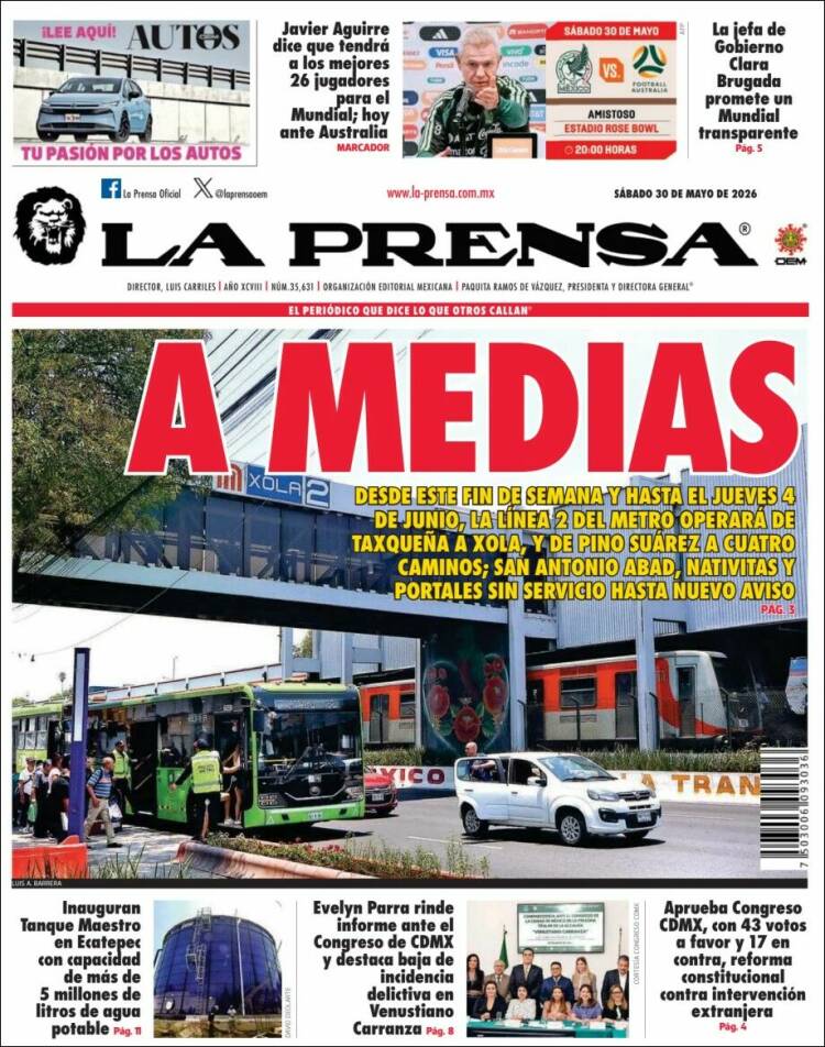 Portada de La Prensa (M&eacute;xico)
