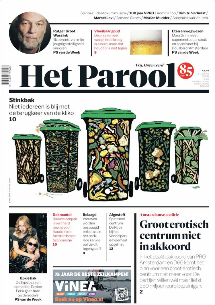 Portada de Het Parool (Pa&iacute;ses Bajos)