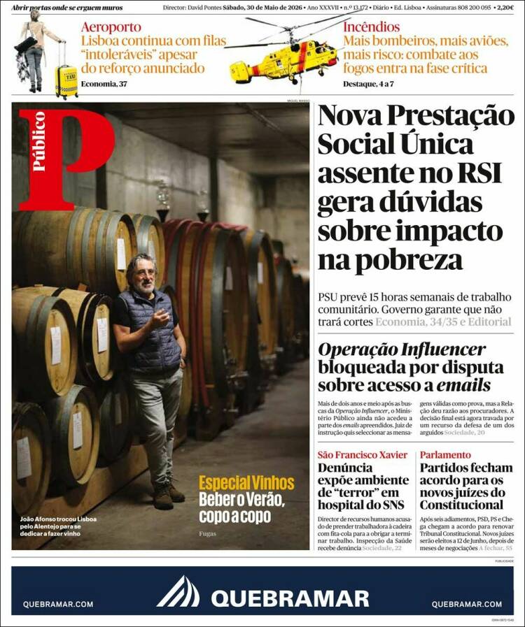 Portada de Público (Portugal)