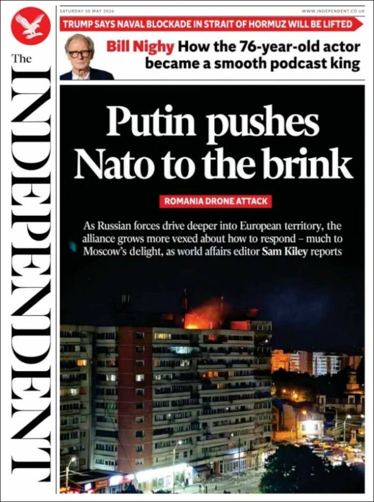 Portada de The Independent (Reino Unido)