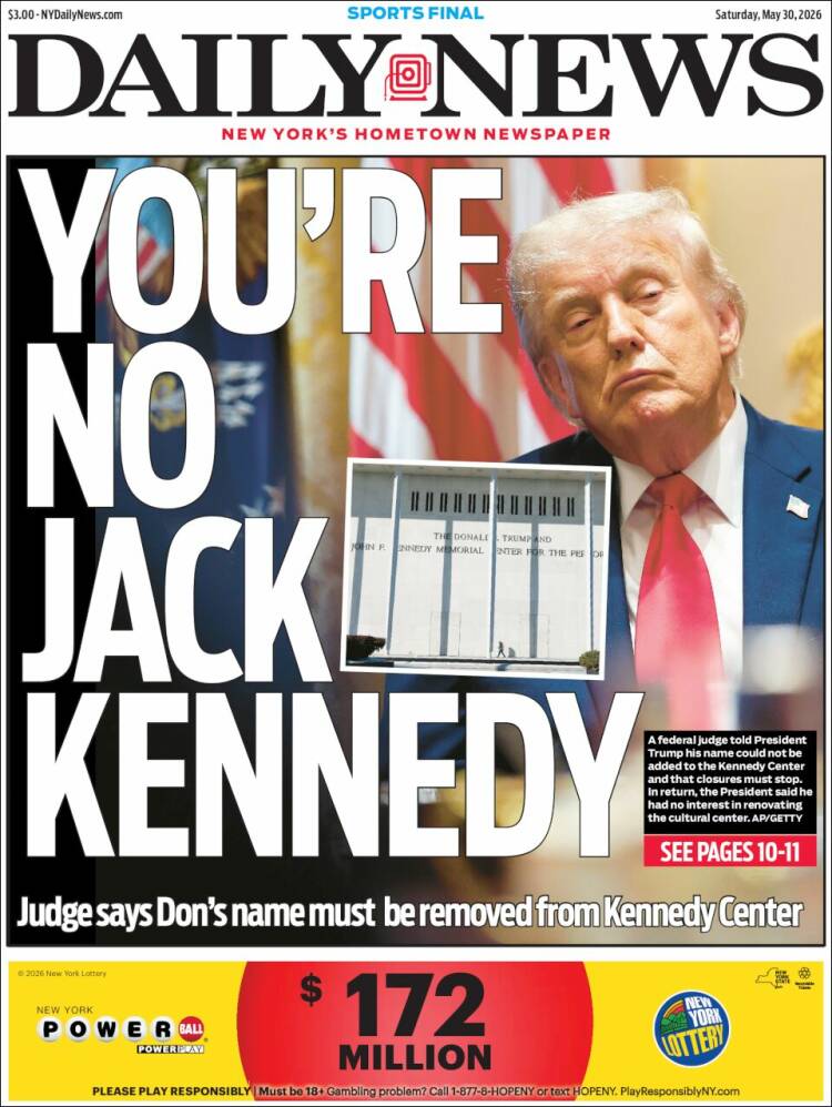 Portada de Daily News - New York (USA)