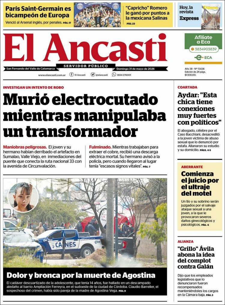 Portada de El Ancasti (Argentina)