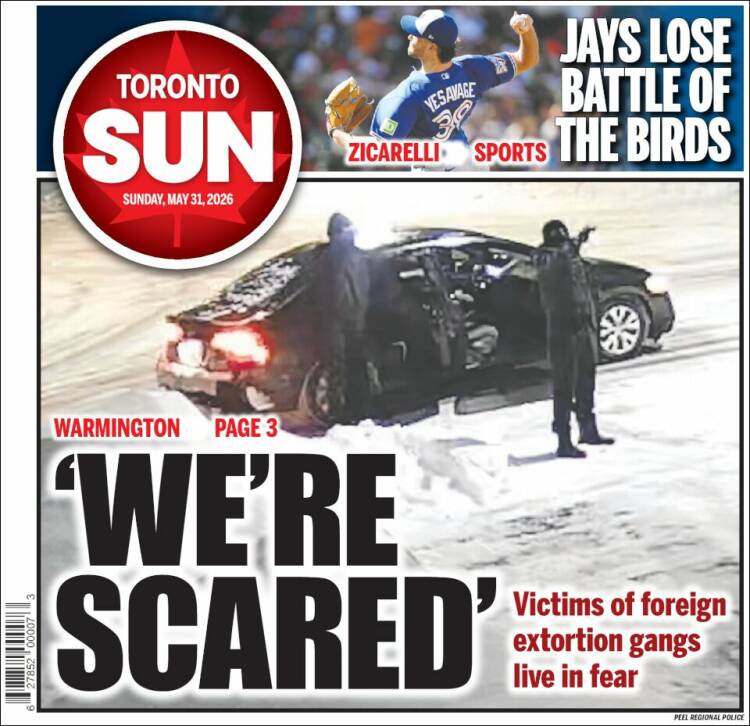 Portada de The Toronto Sun (Canad&aacute;)