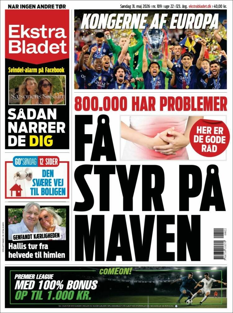 Portada de Ekstra Bladet (Dinamarca)