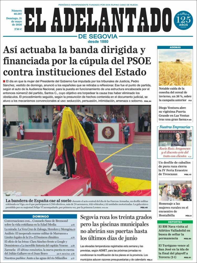 Portada de El Adelantado de Segovia (Espa&ntilde;a)