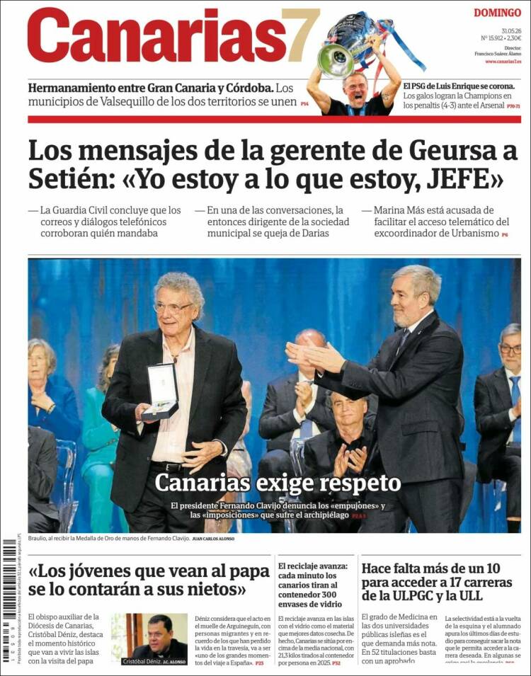 Portada de Canarias 7 (Espa&ntilde;a)