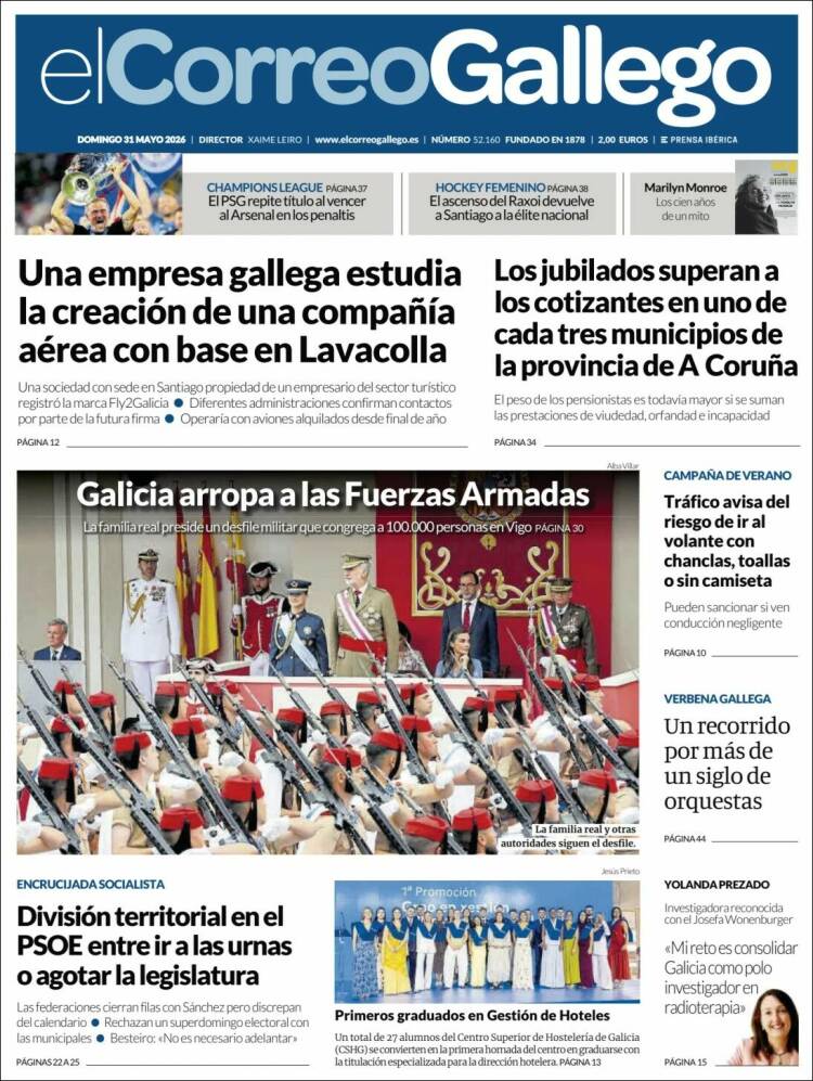 Portada de El Correo Gallego (Espa&ntilde;a)