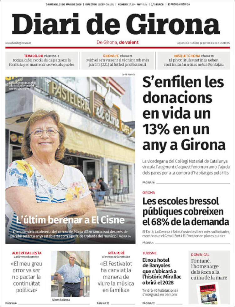 Portada de Diari de Girona (Espa&ntilde;a)