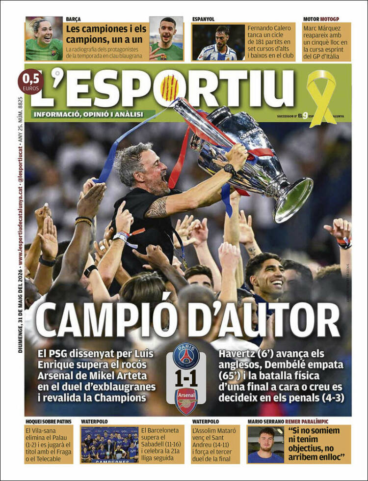 Portada de L'Esportiu (Espa&ntilde;a)