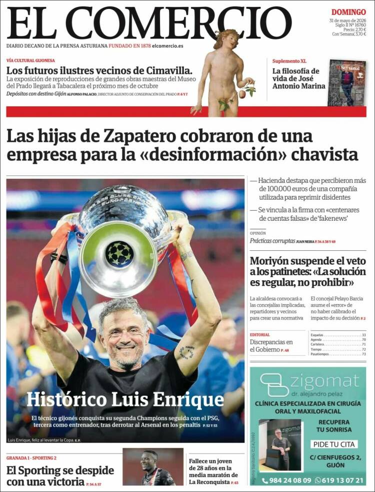 Portada de El Comercio - Gijón (Espa&ntilde;a)