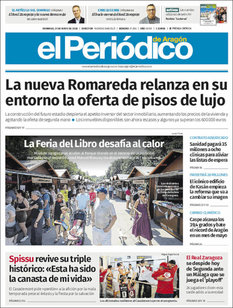 Portada de El Periódico de Aragón (Espa&ntilde;a)