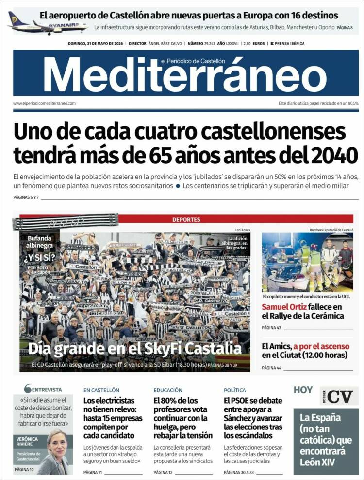 Portada de El Periódico Mediterraneo (Espa&ntilde;a)