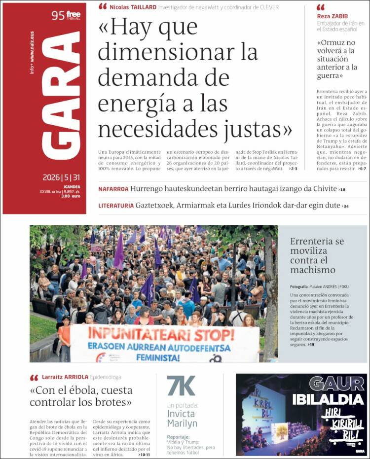 Portada de Gara (Espa&ntilde;a)