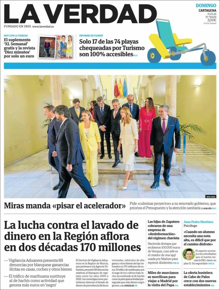 Portada de La Verdad de Cartagena (Espa&ntilde;a)