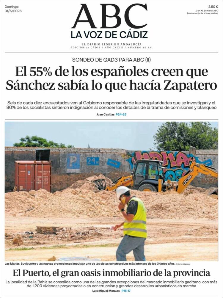 Portada de La Voz de Cádiz (Espa&ntilde;a)