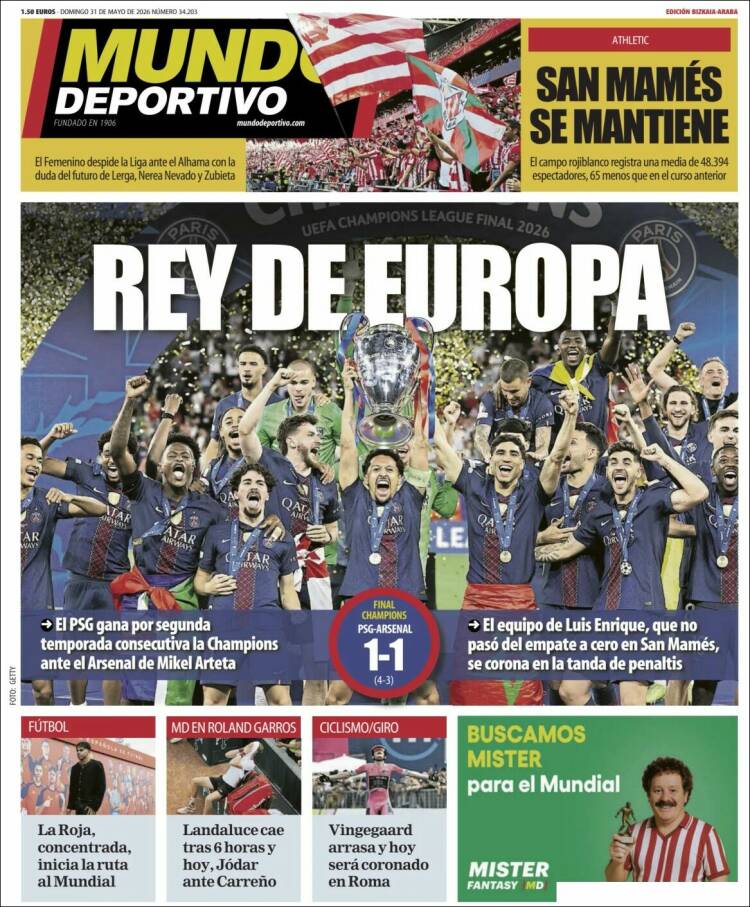 Portada de Mundo Deportivo Bizkaia (Espa&ntilde;a)