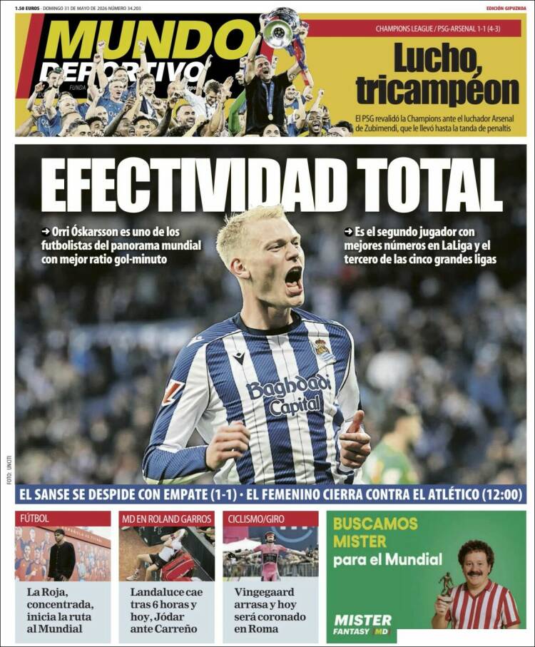 Portada de Mundo Deportivo Gipuzkoa (Espa&ntilde;a)