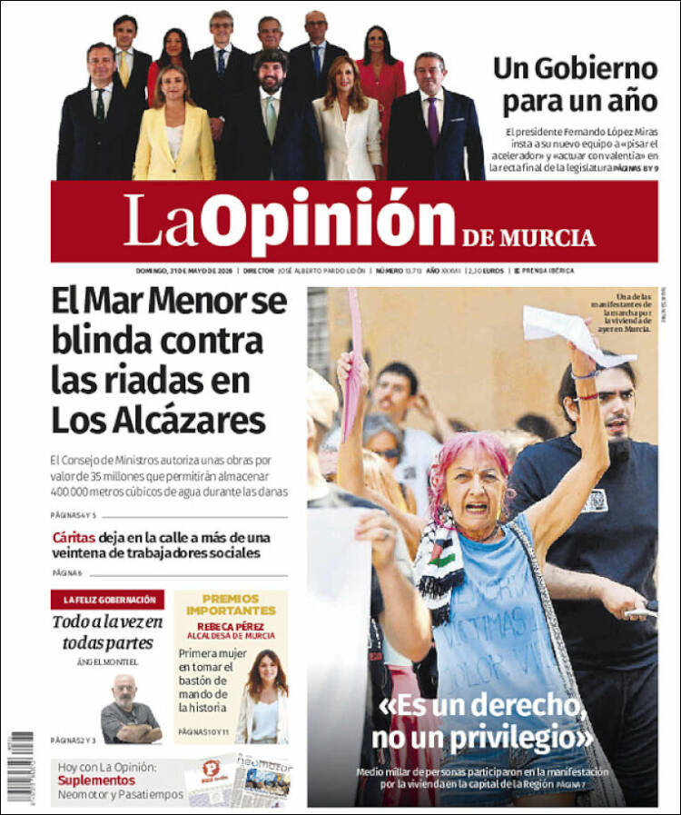 Portada de La Opinión de Murcia (Espa&ntilde;a)