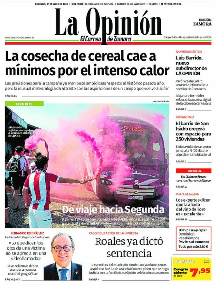 Portada de La Opinión - El Correo de Zamora (Espa&ntilde;a)