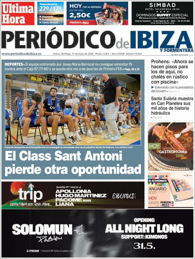 Portada de Periódico de Ibiza (Espa&ntilde;a)