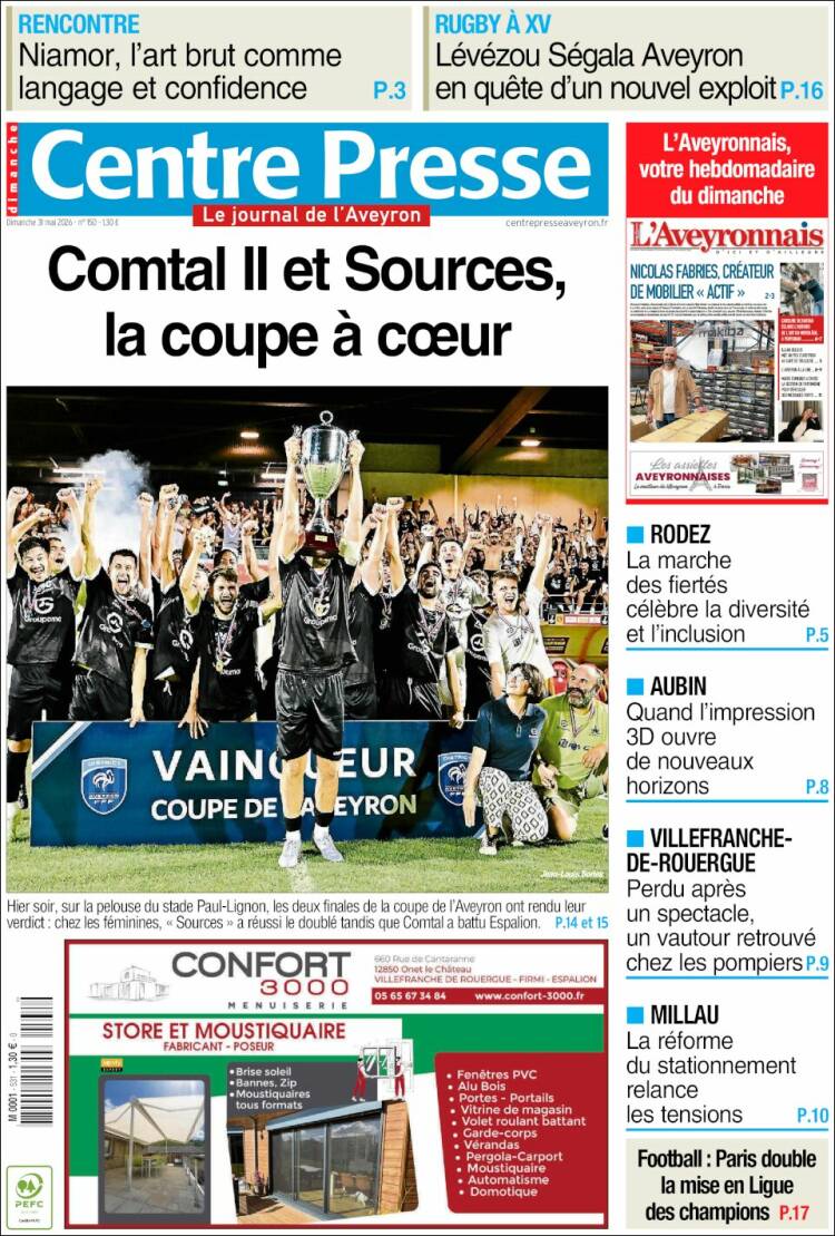 Portada de Centre Presse (Francia)