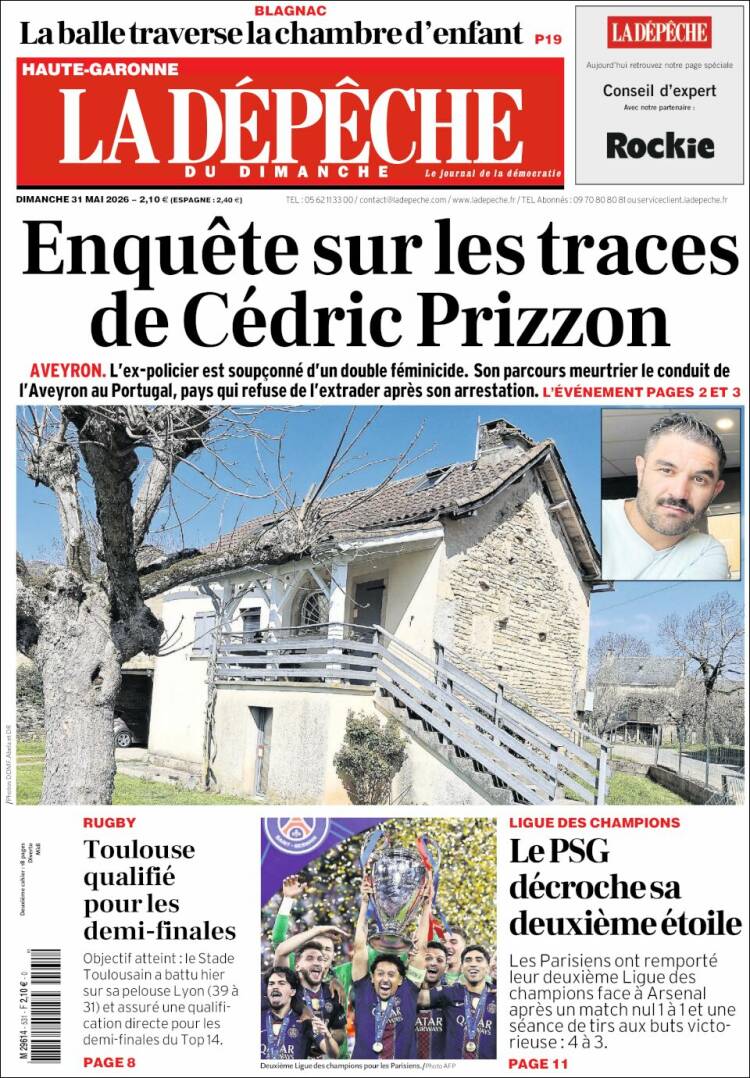Portada de La Dépêche du Midi (Francia)