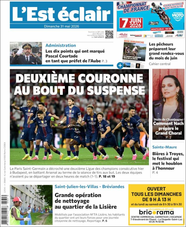 Portada de L'Est Eclair (Francia)