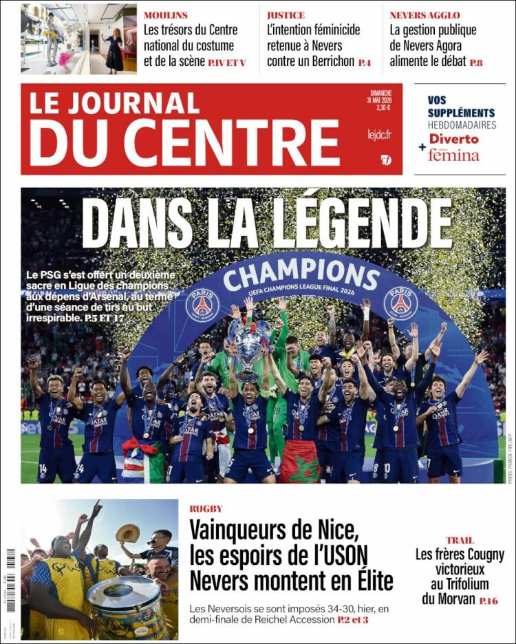 Portada de Le Journal du Centre (Francia)