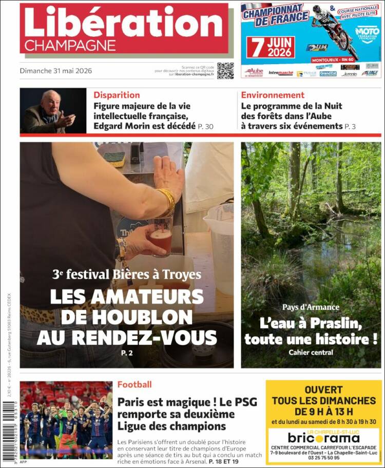 Portada de Libération Champagne (Francia)