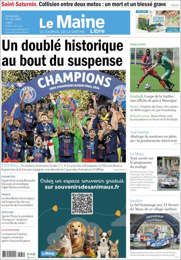 Portada de Le Maine Libre (Francia)