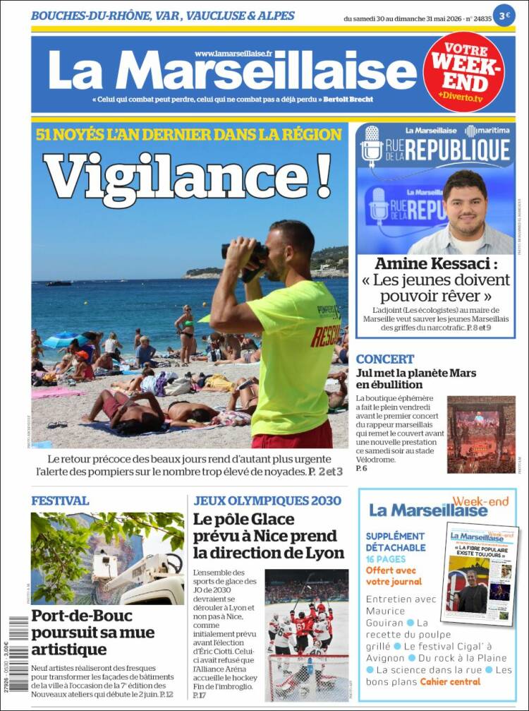 Portada de La Marseillaise (Francia)