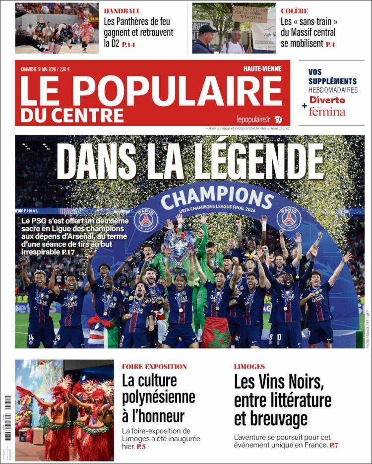 Portada de Le Populaire du Centre (Francia)