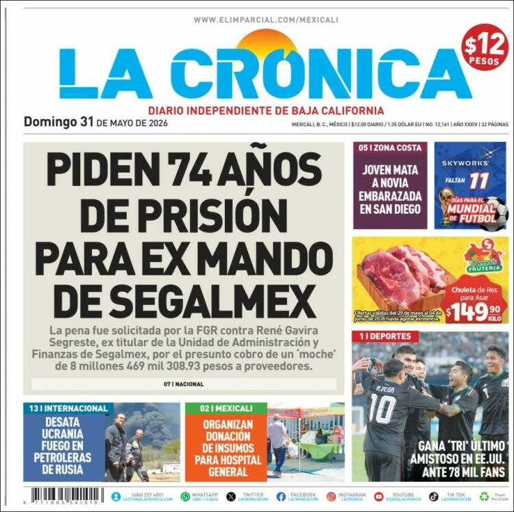 Portada de La Crónica de Baja California (M&eacute;xico)