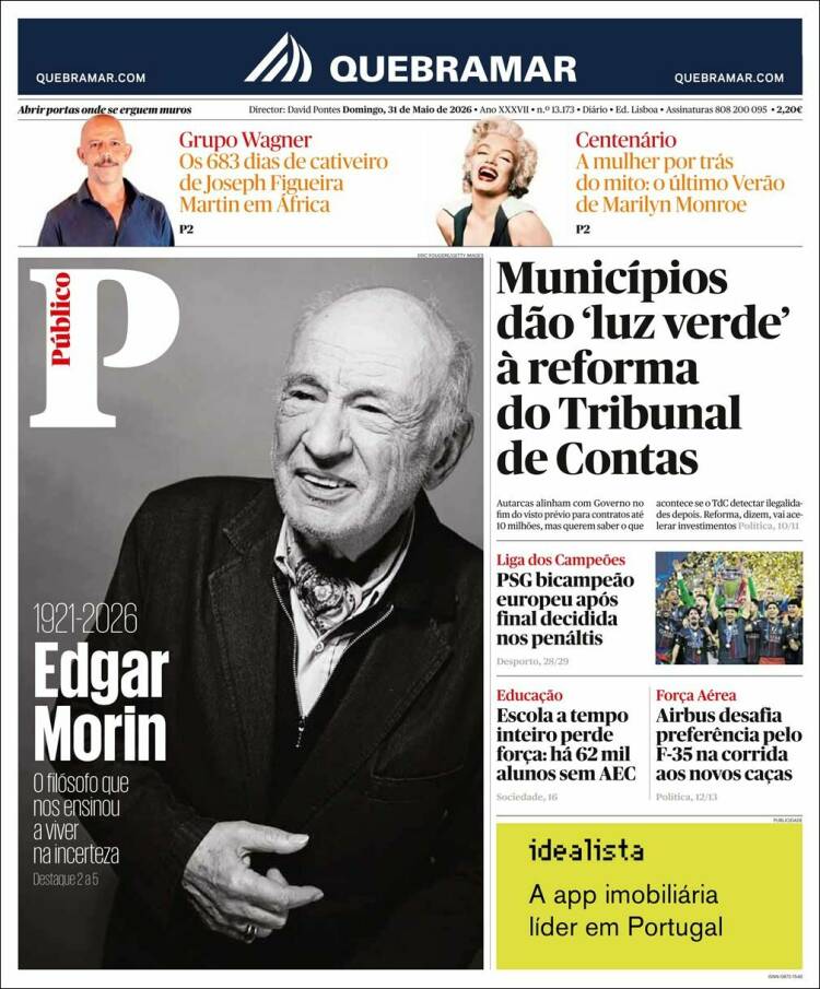 Portada de Público (Portugal)