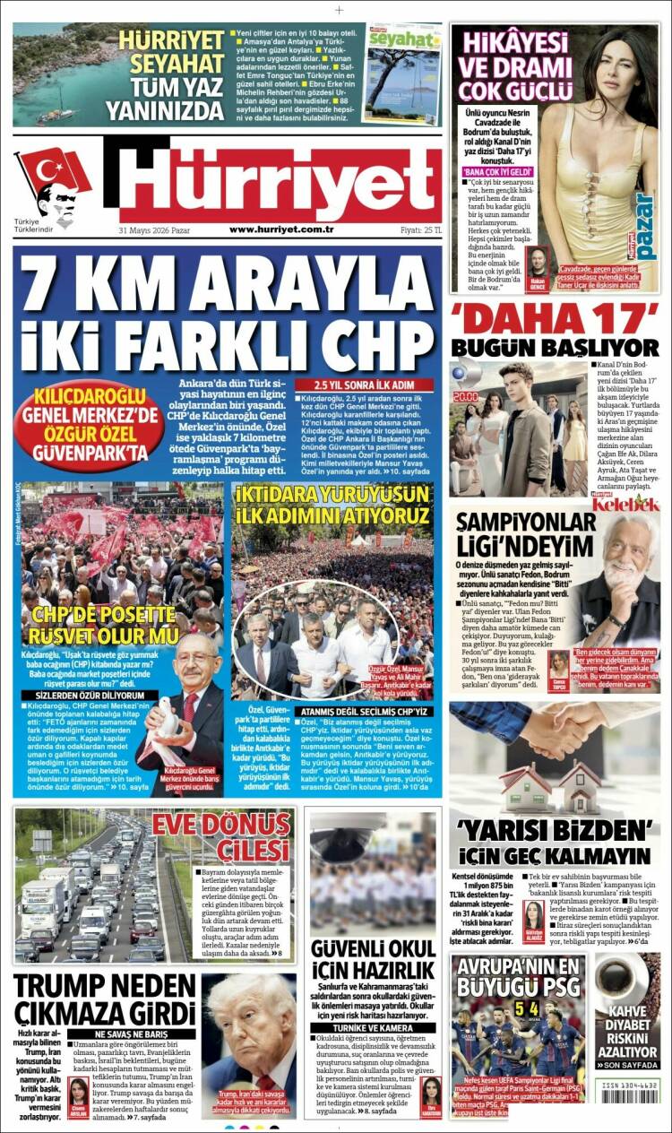 Portada de Hürriyet (Turqu&iacute;a)