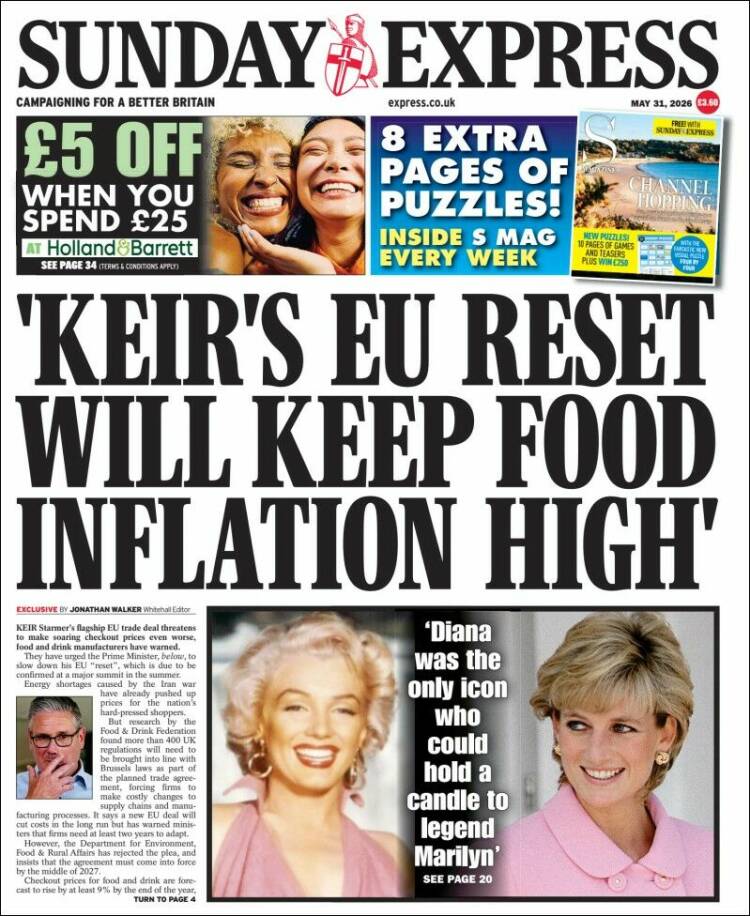 Portada de Daily Express (Reino Unido)