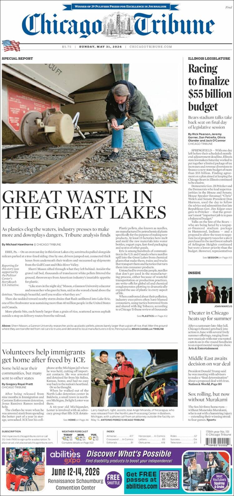 Portada de Chicago Tribune (USA)