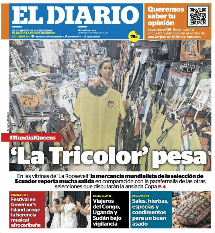 Portada de El Diario NY (USA)