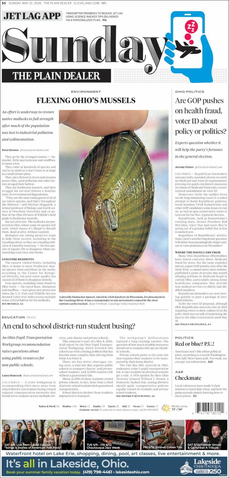 Portada de The Plain Dealer (USA)